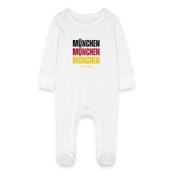 Mémoire de Munich, Munich Allemagne - Grenouillère bio avec gants Bébé - blanc - Devant