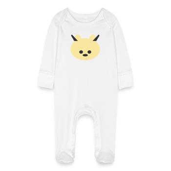 Horned Bear Cuddly Icon - Baby Organic Sleepsuit with Scratch Mitts - white - Front