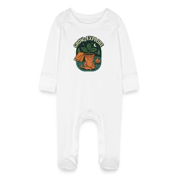 Grandir et explorer - Grenouillère bio avec gants Bébé - blanc - Devant