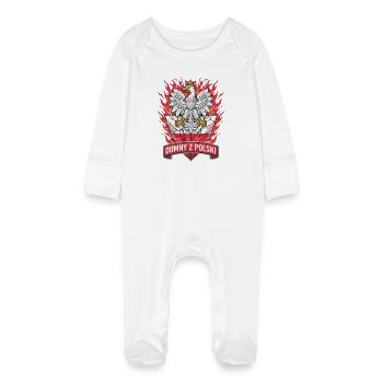 Dumny z olski fier de la Pologne - Grenouillère bio avec gants Bébé - blanc - Devant
