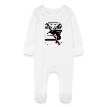 Conception du saut en hauteur – Survolez vos limites - Grenouillère bio avec gants Bébé - blanc - Devant