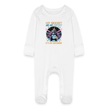 Birthday Gamer VR - Baby Organic Sleepsuit with Scratch Mitts - white - Front