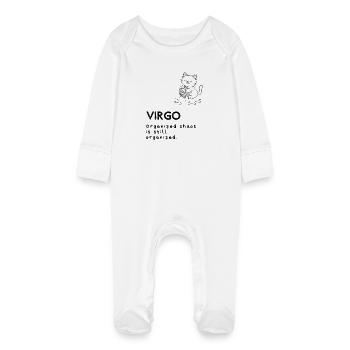 Mignon Vierge Dessin animé - Chaos organisé - Grenouillère bio avec gants Bébé - blanc - Devant