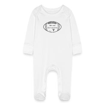 4th Down and Currywurst Football Berlin - Baby Organic Sleepsuit with Scratch Mitts - white - Front