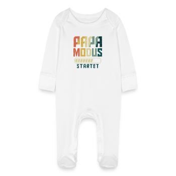 LE MODE PAPA EN DEVENIR COMMENCE Amusant - Grenouillère bio avec gants Bébé - blanc - Devant