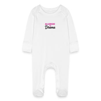 Allergic to Drama - Baby Bio-Schlafanzug mit Kratzhandschuhen - Weiß - Vorne