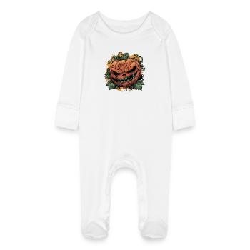 Vignes de citrouille sinistres - Grenouillère bio avec gants Bébé - blanc - Devant