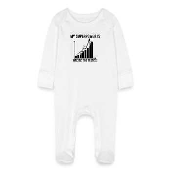 Trend Superpower: Finding Trends - Baby Organic Sleepsuit with Scratch Mitts - white - Front