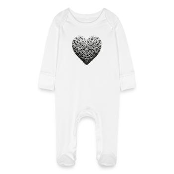 Eternal HEART - Baby Organic Sleepsuit with Scratch Mitts - white - Front