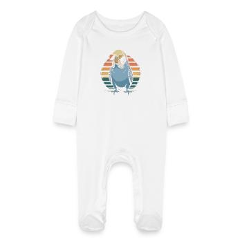Perruche ondulée - Grenouillère bio avec gants Bébé - blanc - Devant