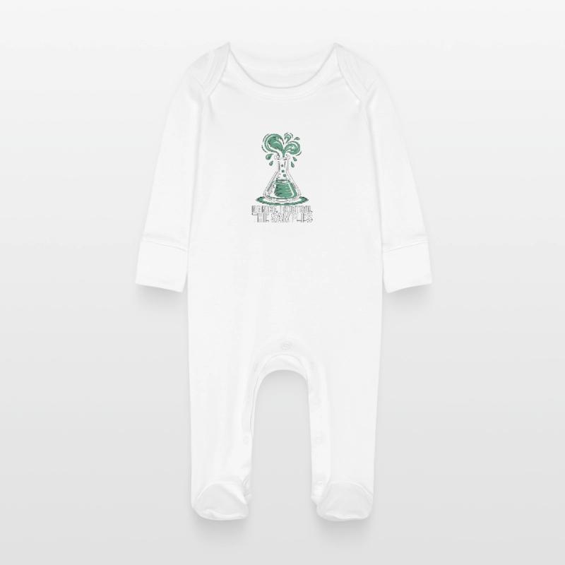 Lab Technician Be Nice I Control Laboratory Work Baby Bio-Schlafanzug mit Kratzhandschuhen