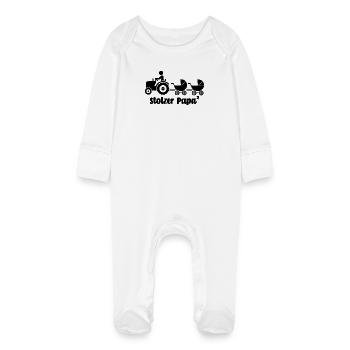 Cadeau drôle pour papa pour la naissance Papa fier - Grenouillère bio avec gants Bébé - blanc - Devant