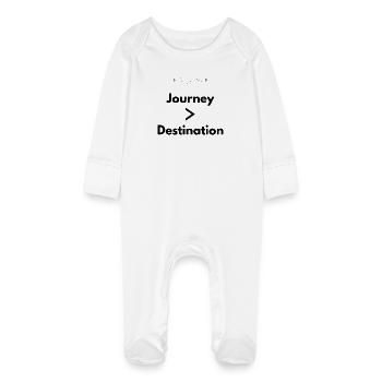 Journey > Destination Adventure Shirt - Baby Organic Sleepsuit with Scratch Mitts - white - Front