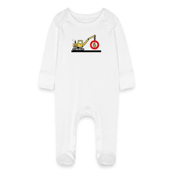 Excavatrice - Grenouillère bio avec gants Bébé - blanc - Devant