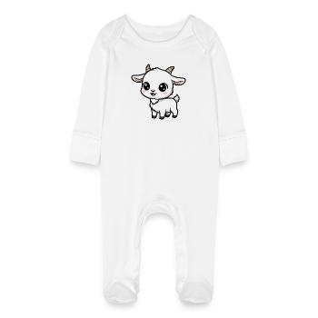 Figurine d’enfant kawaii - Grenouillère bio avec gants Bébé - blanc - Devant