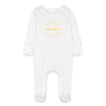 Work as a petrol station attendant - Baby Organic Sleepsuit with Scratch Mitts - white - Front