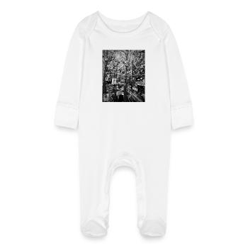 Mur d’autocollants - Grenouillère bio avec gants Bébé - blanc - Devant