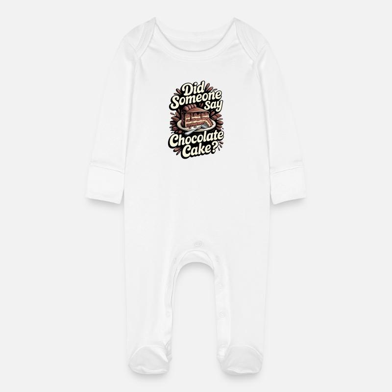 Gâteau au chocolat - Grenouillère bio avec gants Bébé - blanc