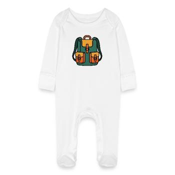 Colorful backpack - Baby Organic Sleepsuit with Scratch Mitts - white - Front