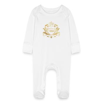 33. Geburtstag Semper Verum - Established 12/1992 - Baby Organic Sleepsuit with Scratch Mitts - white - Front