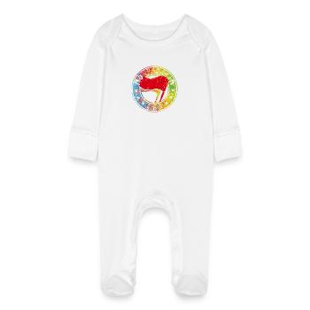 No Pasaran 161 - Baby Organic Sleepsuit with Scratch Mitts - white - Front