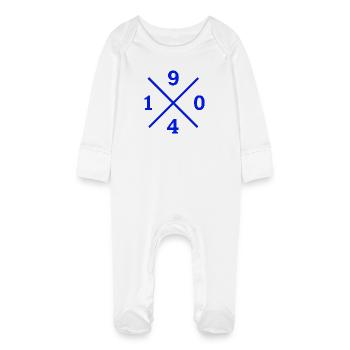 1904 Gelsenkirchen Ruhrpott Football pour les vrais fans - Grenouillère bio avec gants Bébé - blanc - Devant