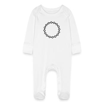 Crown of thorns - Baby Organic Sleepsuit with Scratch Mitts - white - Front