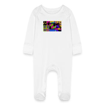 Nova Neon Geometry - Grenouillère bio avec gants Bébé - blanc - Devant