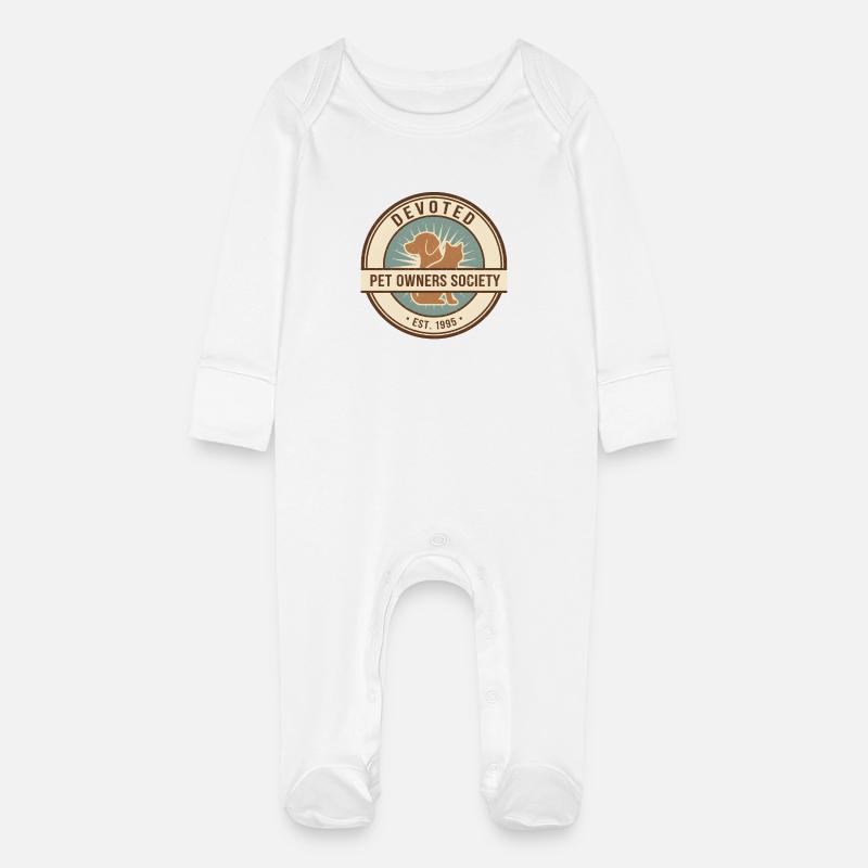 Devoted pet owner - Baby Organic Sleepsuit with Scratch Mitts - white