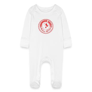 Running Sucks - Baby Organic Sleepsuit with Scratch Mitts - white - Front