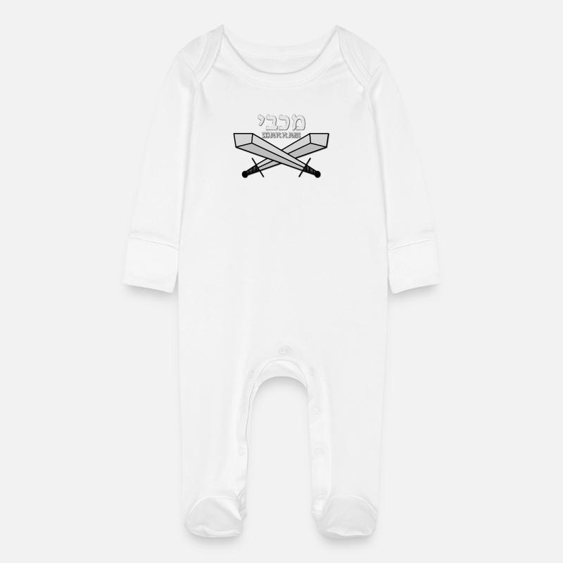 Maccabi - Grenouillère bio avec gants Bébé - blanc