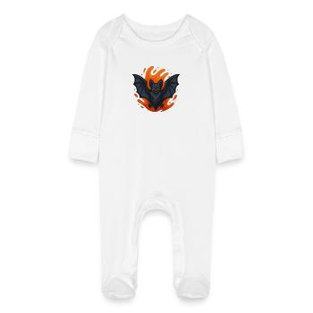 Emblème de la chauve-souris vampire - Grenouillère bio avec gants Bébé - blanc - Devant