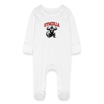 Gymzilla - Motivational Gym Quote - Baby Organic Sleepsuit with Scratch Mitts - white - Front