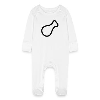 chicken thigh - Baby Organic Sleepsuit with Scratch Mitts - white - Front