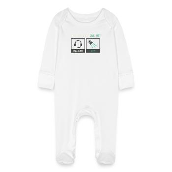 Équipe technique théâtrale Technicien de scène Son - Grenouillère bio avec gants Bébé - blanc - Devant
