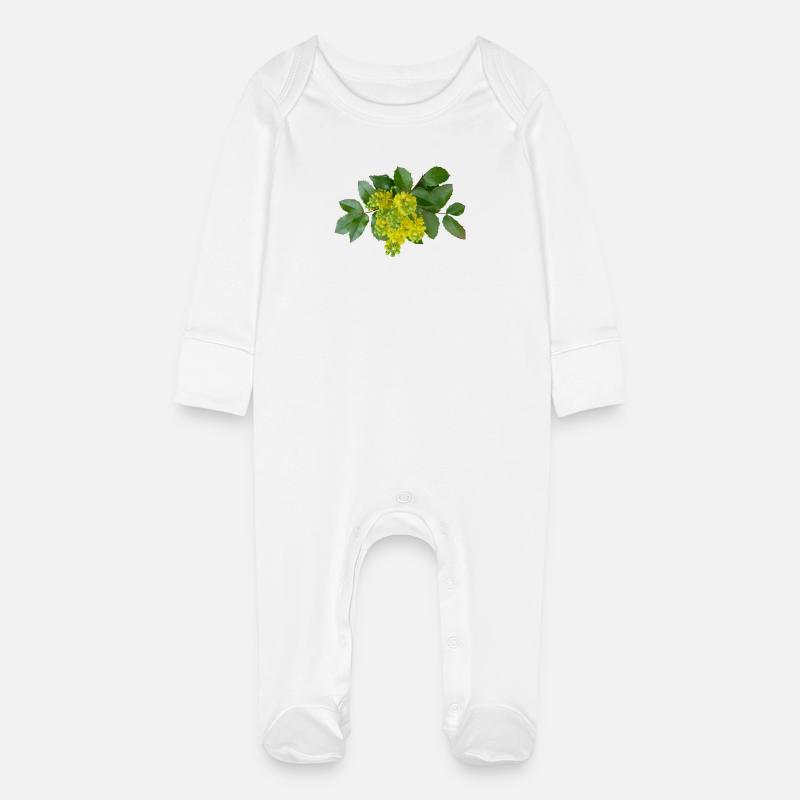 Mahoni - Baby Organic Sleepsuit with Scratch Mitts - white