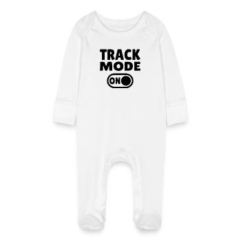 Mode piste activé – Concentrez-vous sur la vitesse - Grenouillère bio avec gants Bébé - blanc - Devant