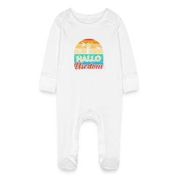 Vacances à Usedom en mer Baltique BONJOUR USEDOM Drôle - Grenouillère bio avec gants Bébé - blanc - Devant