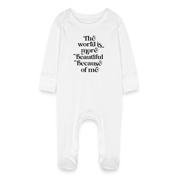 Belle grâce à moi - Réseaux sociaux drôles - Grenouillère bio avec gants Bébé - blanc - Devant