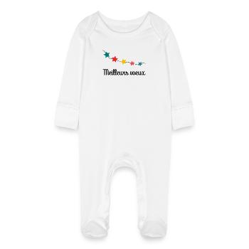 BONNE ANNEE. SAINT SYLVESTRE. MEILLEURS VOEUX - Grenouillère bio avec gants Bébé - blanc - Devant
