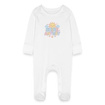 Soleil pastel en tout cas - Grenouillère bio avec gants Bébé - blanc - Devant