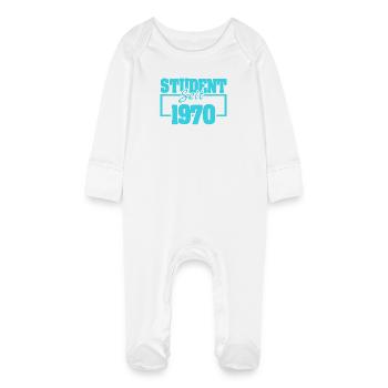 seit 1970 - Baby Bio-Schlafanzug mit Kratzhandschuhen - Weiß - Vorne