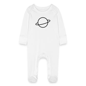 Planet - Baby Bio-Schlafanzug mit Kratzhandschuhen - Weiß - Vorne