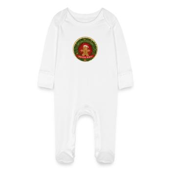 Gingerbread Festival Logo Circle - Baby Organic Sleepsuit with Scratch Mitts - white - Front
