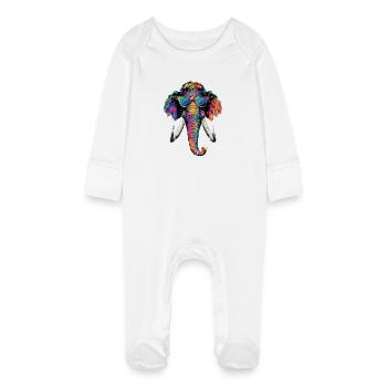 Mammouth Mammouth Laineux Âge glaciaire Mammouths Mammouth Doux - Grenouillère bio avec gants Bébé - blanc - Devant