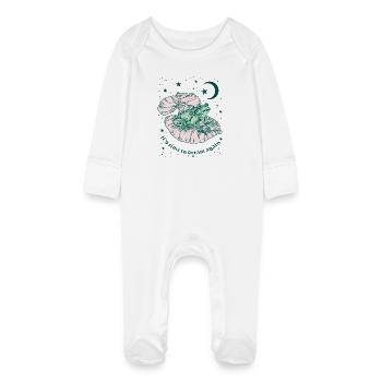 IT'S TIME TO DREAM AGAIN - Baby Organic Sleepsuit with Scratch Mitts - white - Front
