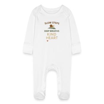 Neurodivergent introvert - Baby Organic Sleepsuit with Scratch Mitts - white - Front