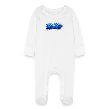 Graffiti  LOUIS Prénom cadeau idéal imprimable - Grenouillère bio avec gants Bébé - blanc - Devant