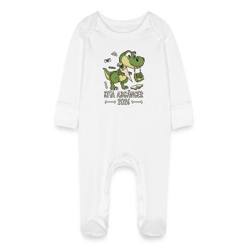 Daycare Graduate 2026 Dinosaur - Baby Organic Sleepsuit with Scratch Mitts - white - Front