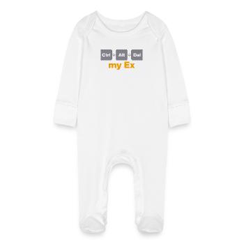 Ctrl Alt Del my Ex for Gamers and Nerds, Split - Baby Organic Sleepsuit with Scratch Mitts - white - Front